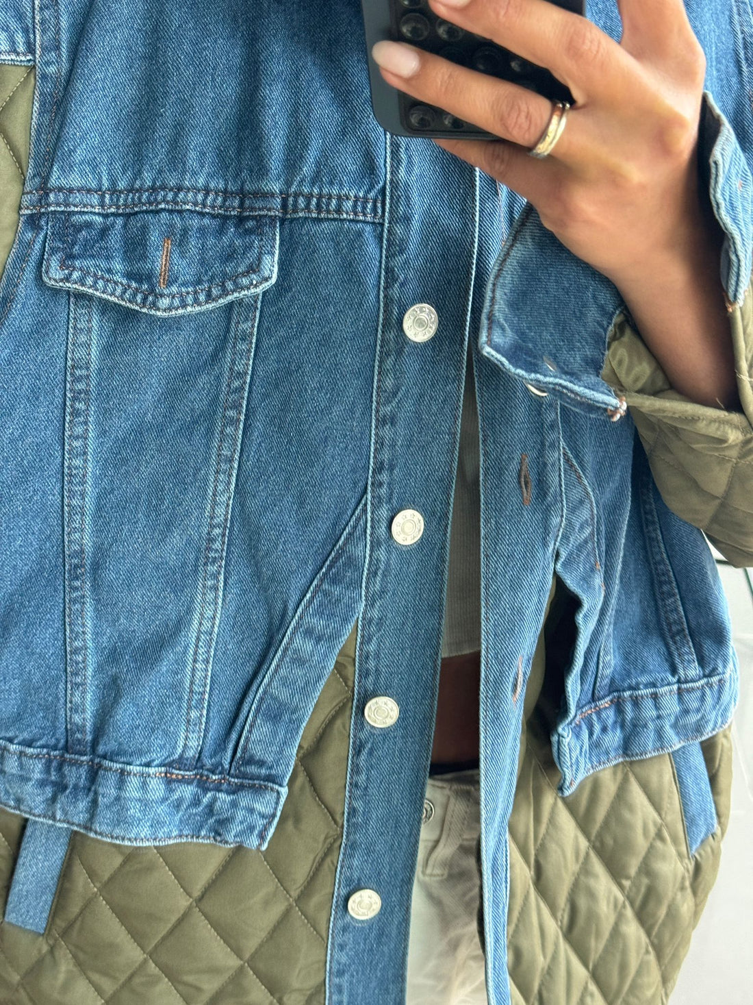 Veste Oversize Bi-matière Matelassée & Denim - Fenomen Paris