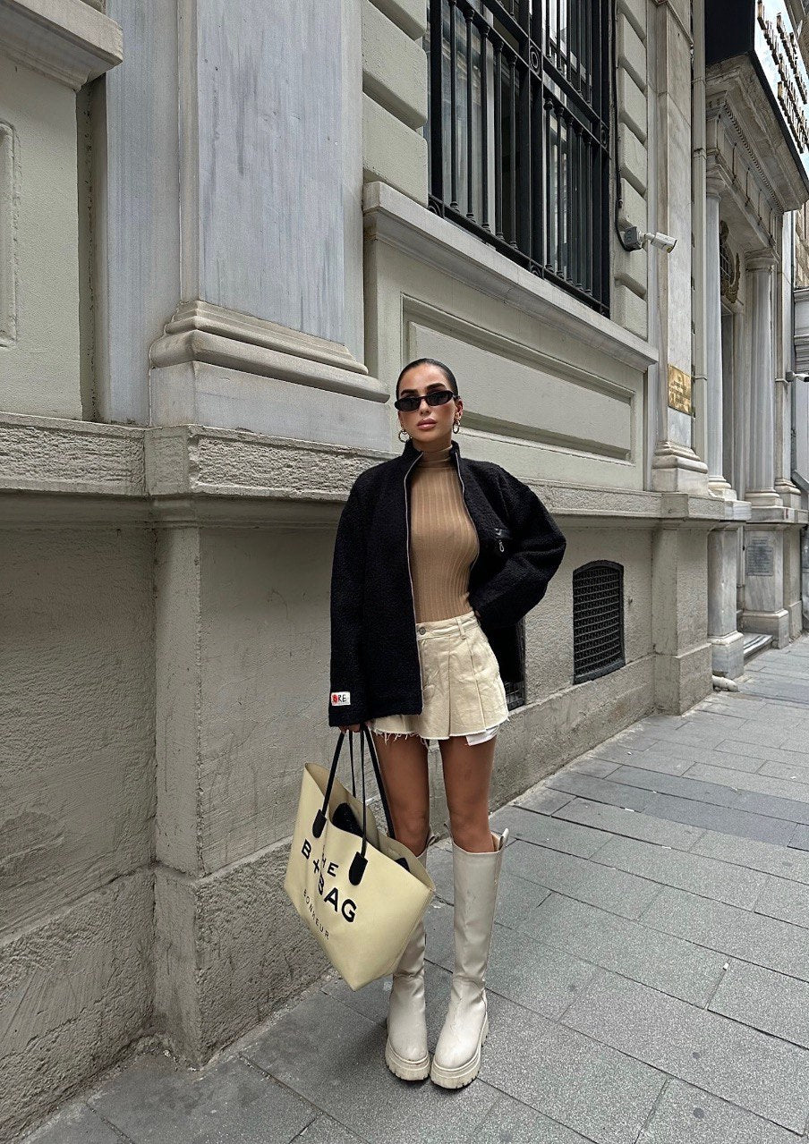 Veste Bouclette Zippée Avec Poches - Fenomen Paris