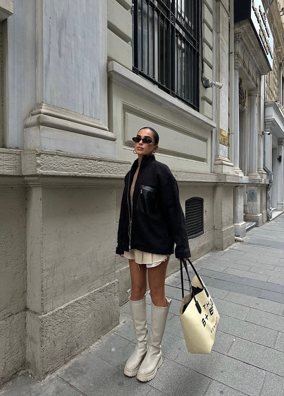 Veste Bouclette Zippée Avec Poches - Fenomen Paris