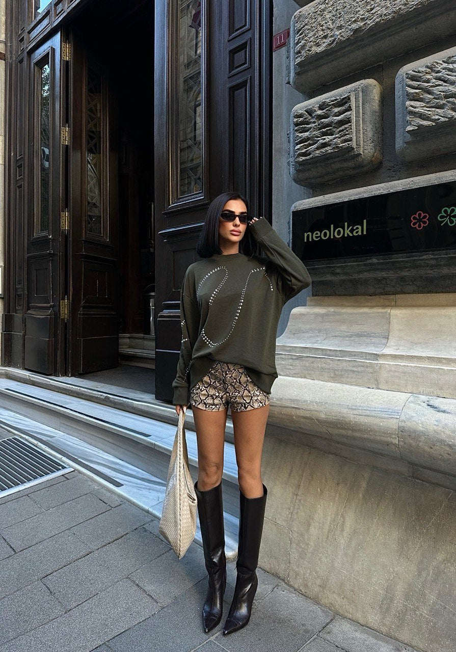 Sweat Oversize Détails Strasses - Fenomen Paris