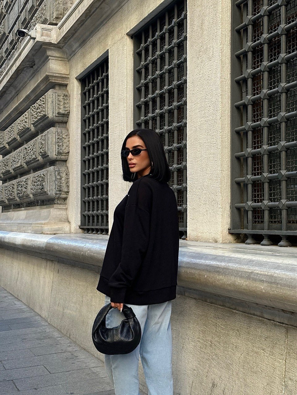 Sweat Oversize Détails Strasses - Fenomen Paris