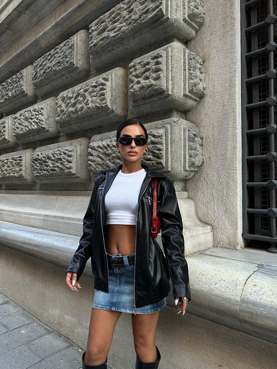 Veste Zippée Simili Cuir - Avec Doublure Et 4 Poches - Fenomen Paris