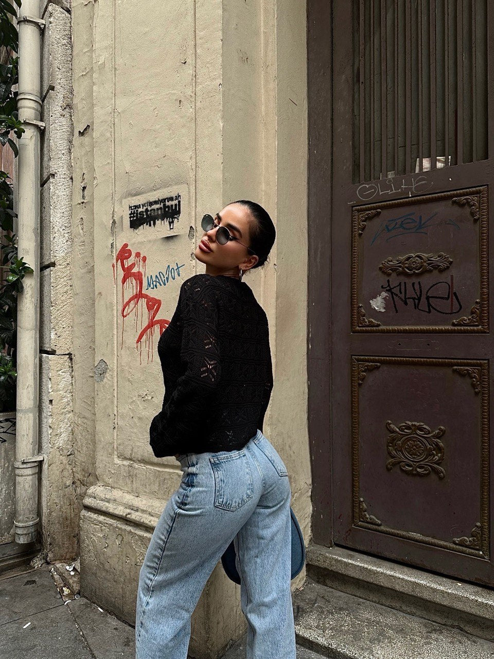 Pull En Maille Ajourée Manches Longues - Fenomen Paris