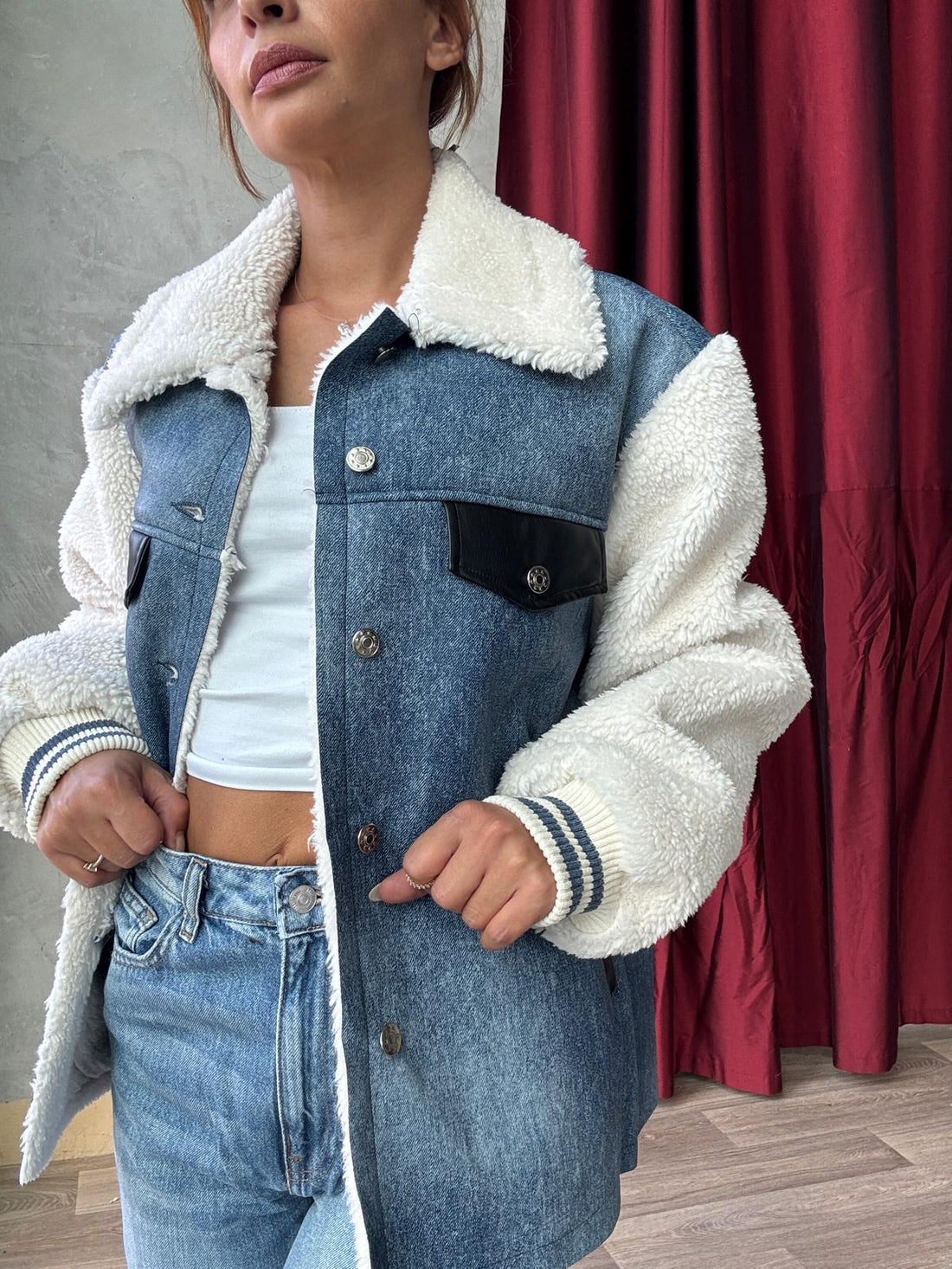 Manteau Effet Bi-Matière - Fenomen Paris