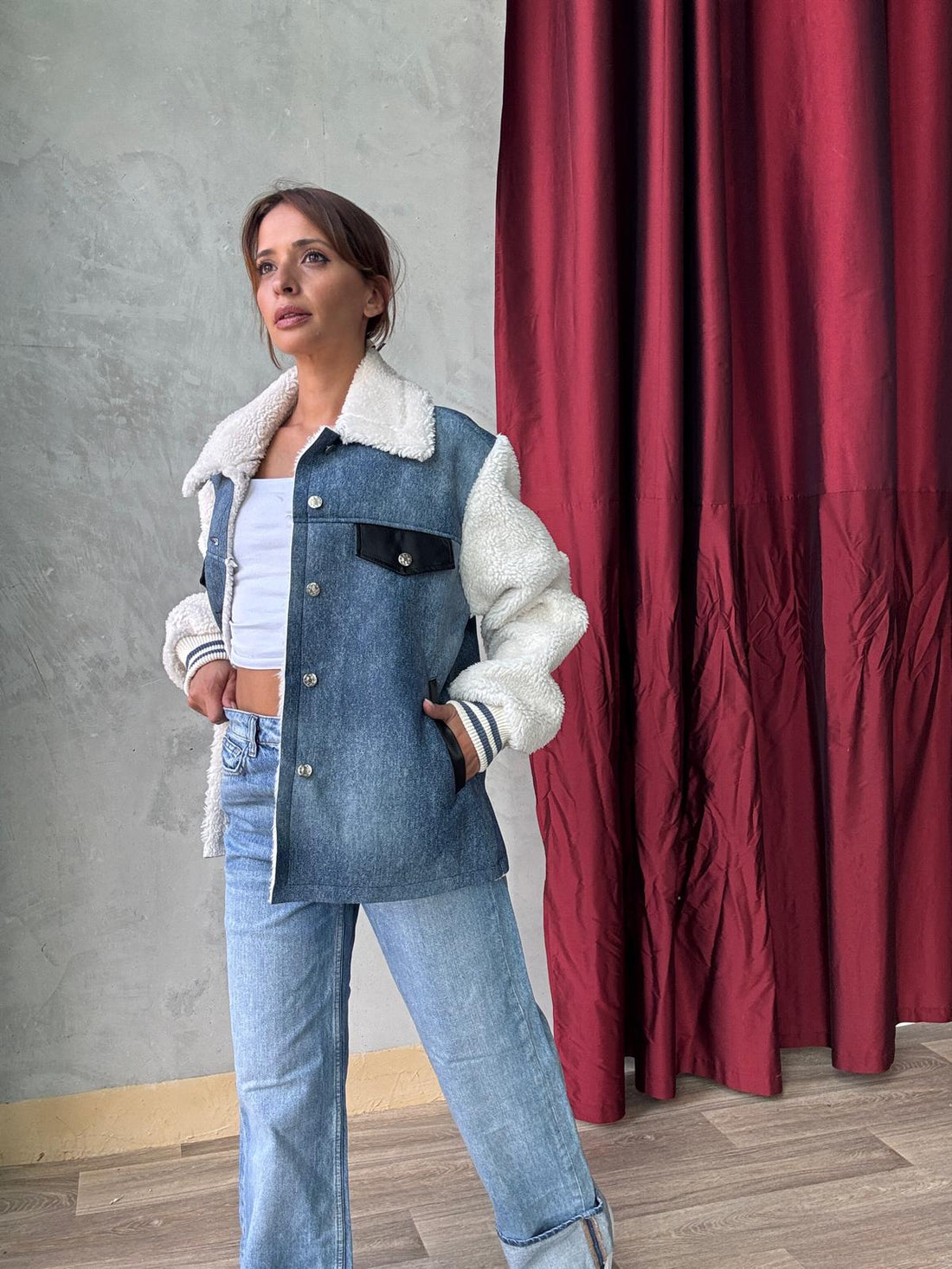 Manteau Effet Bi-Matière - Fenomen Paris