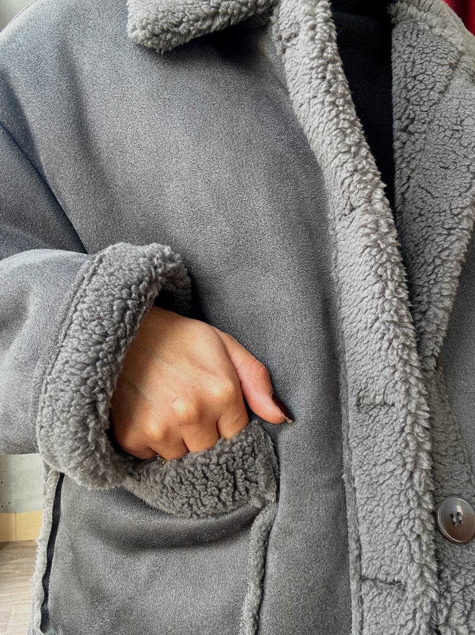 Veste Courte Doublée Effet Moumoute - Oversize