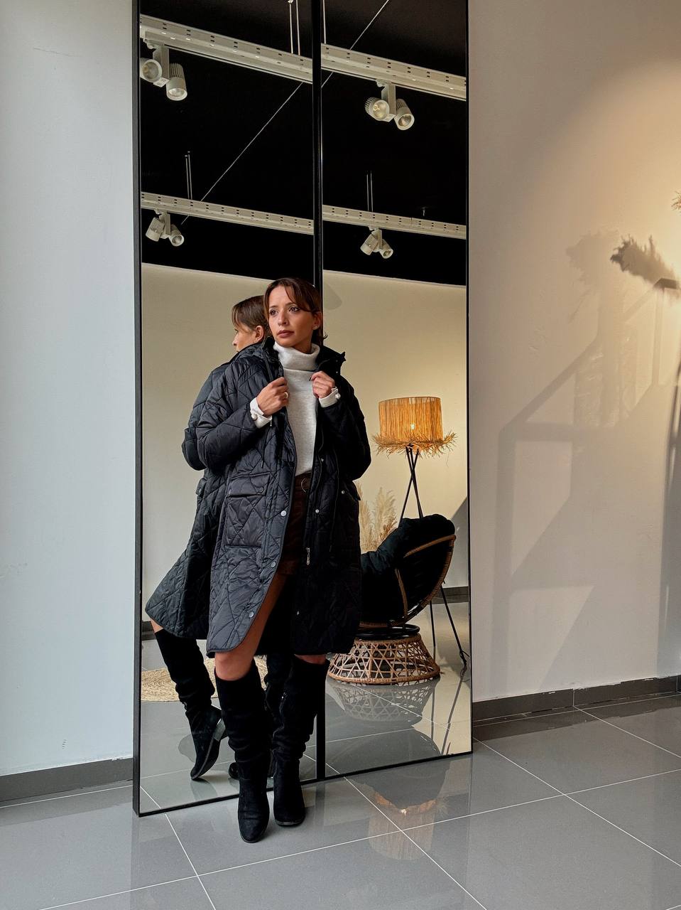 Long Manteaux Matelassé Avec Capuche Et Poches - Fenomen Paris