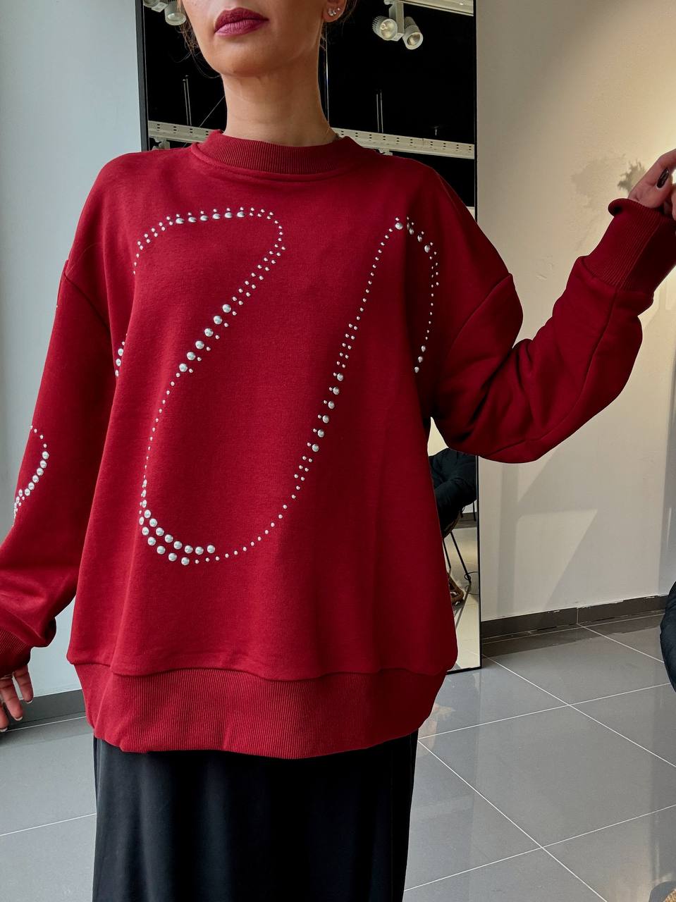 Sweat Oversize Détails Strasses - Fenomen Paris