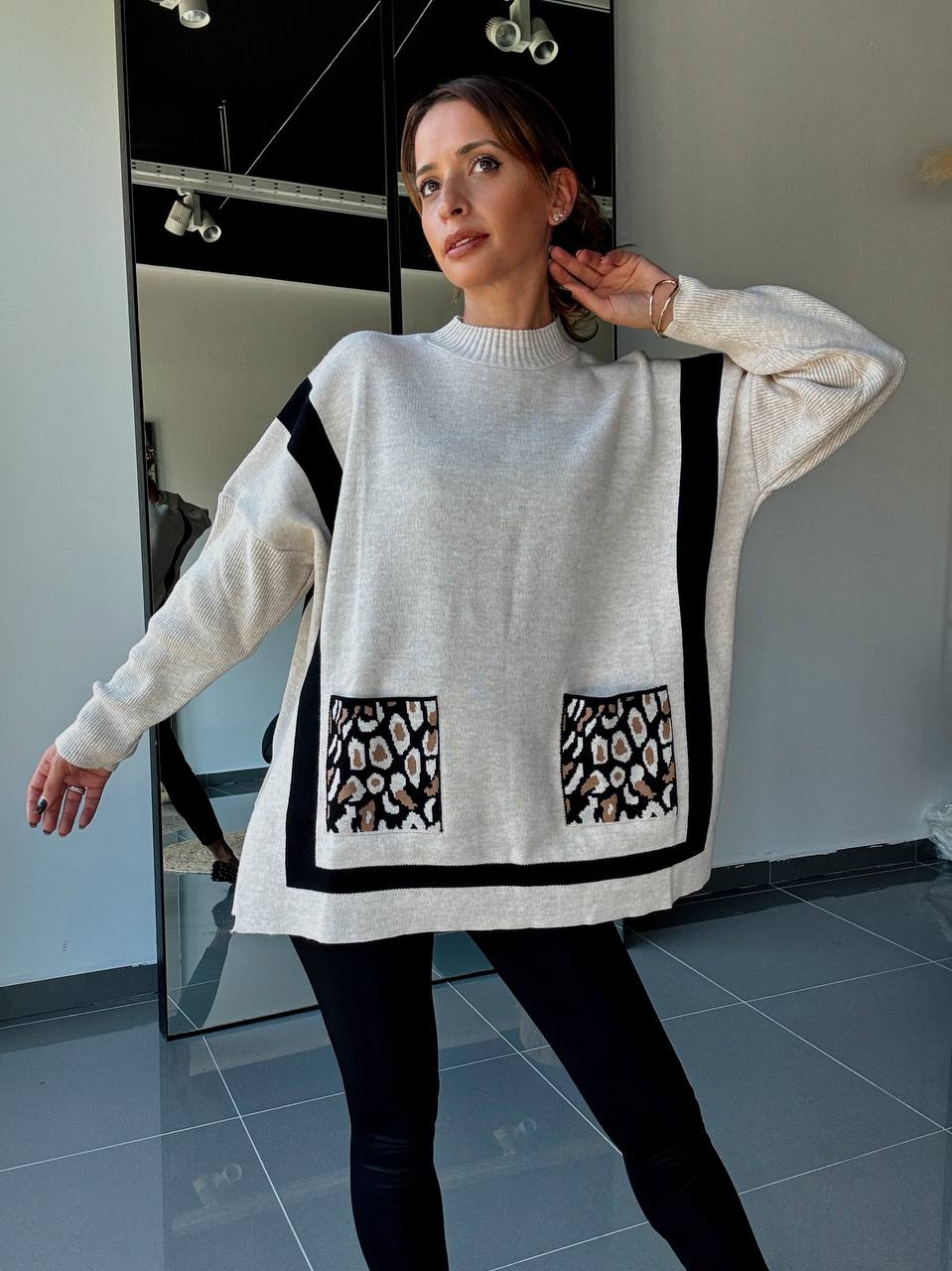 Pull En Maille Ample Avec Laine - Fenomen Paris