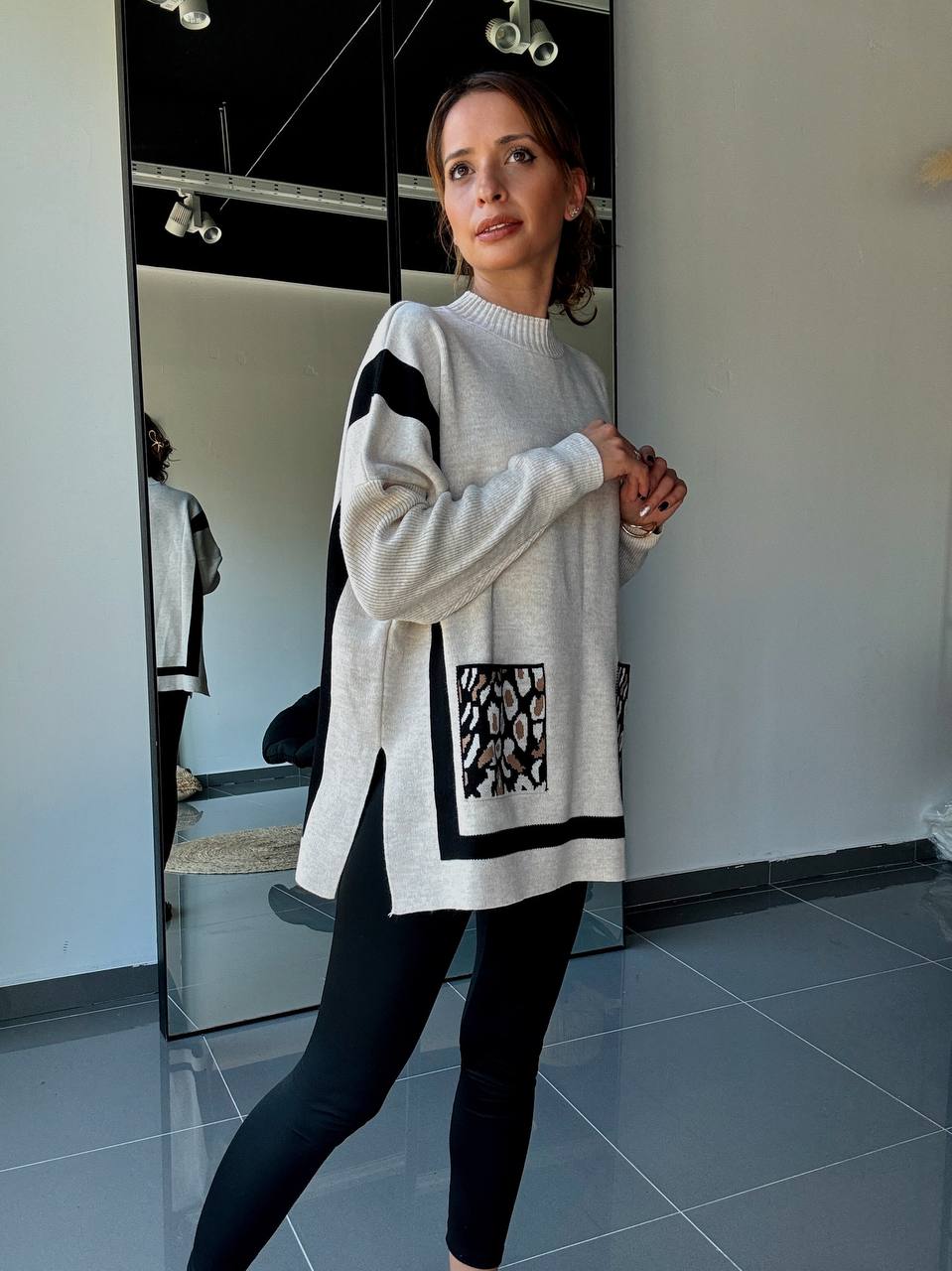 Pull En Maille Ample Avec Laine - Fenomen Paris