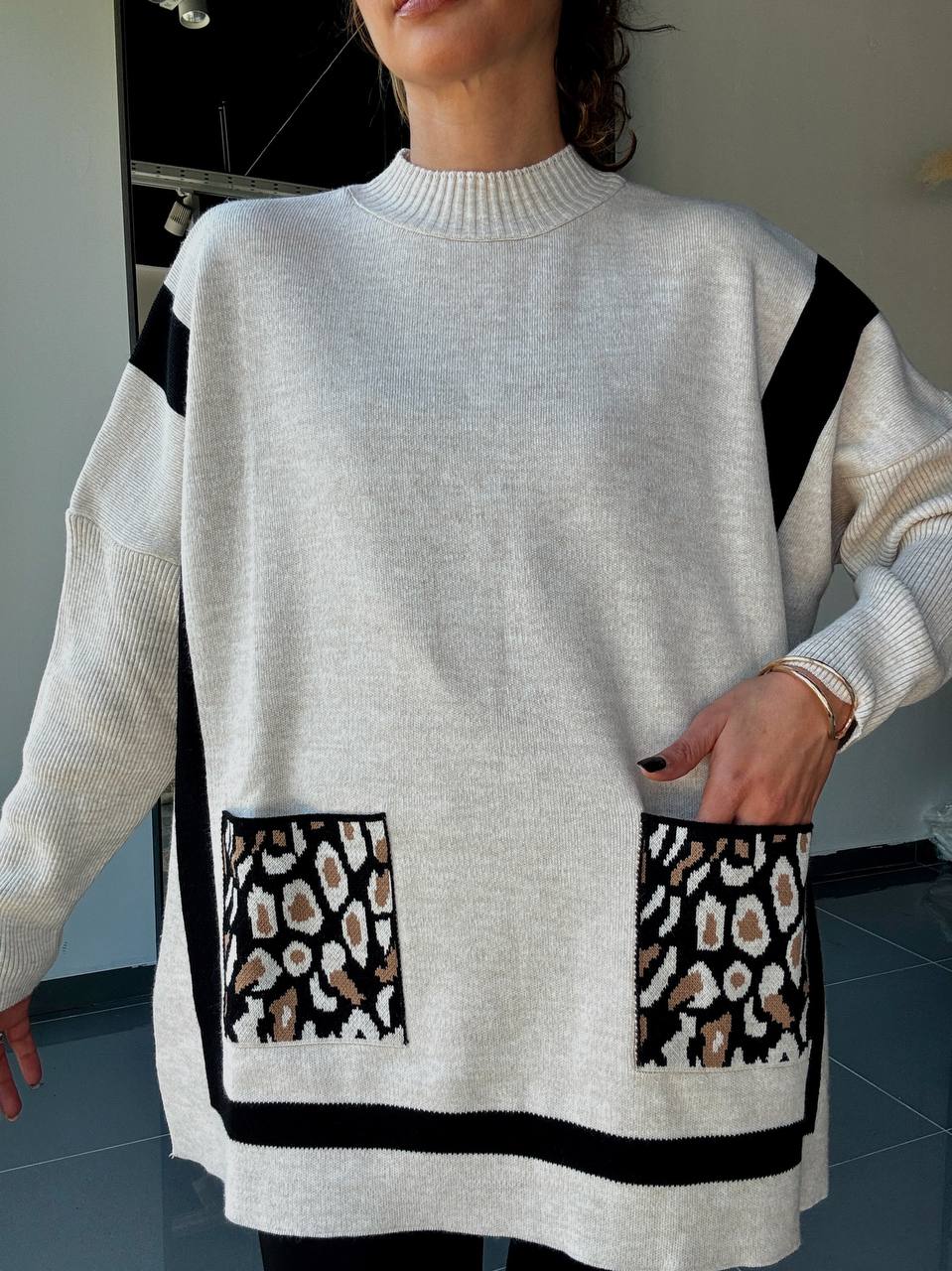 Pull En Maille Ample Avec Laine - Fenomen Paris