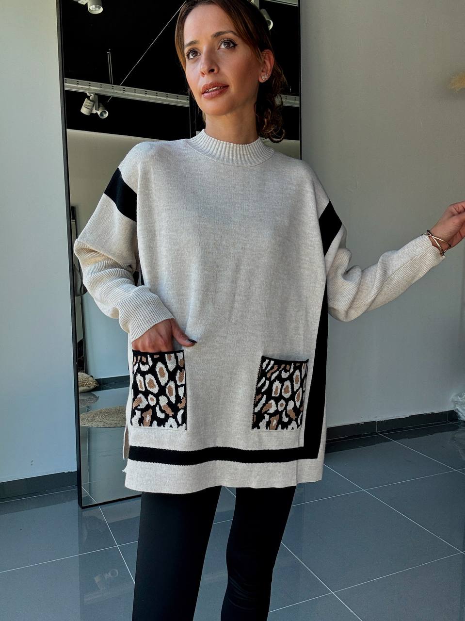 Pull En Maille Ample Avec Laine - Fenomen Paris