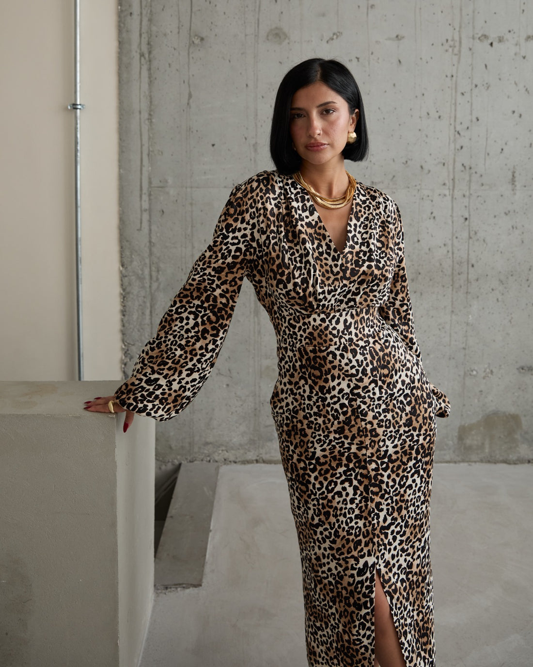 Robe Mi-longue Imprimé Léopard - Fenomen Paris