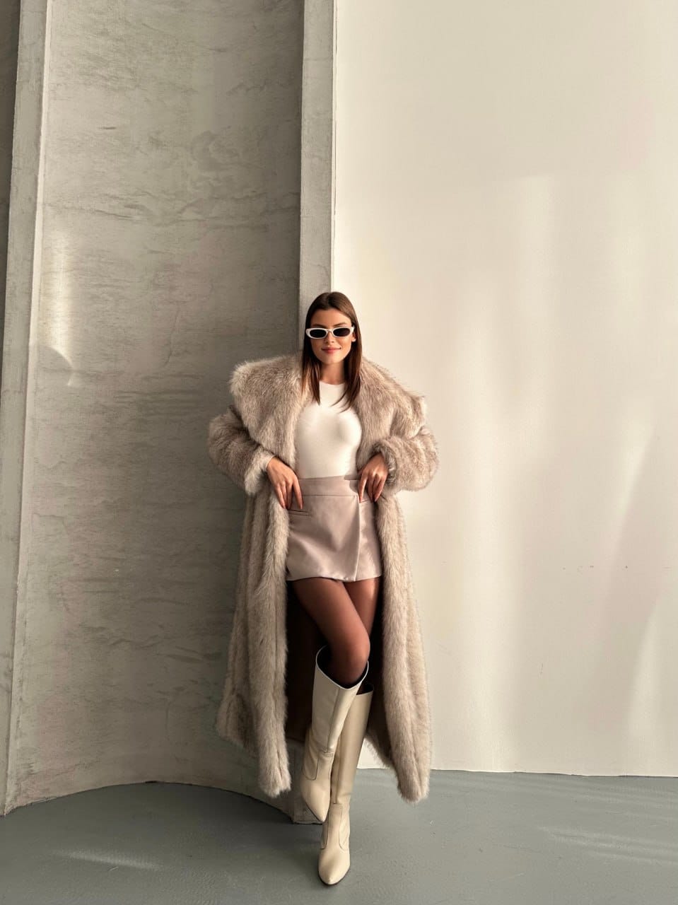 Manteau Long Effet Fourrure –  Intense & Volume Oversize