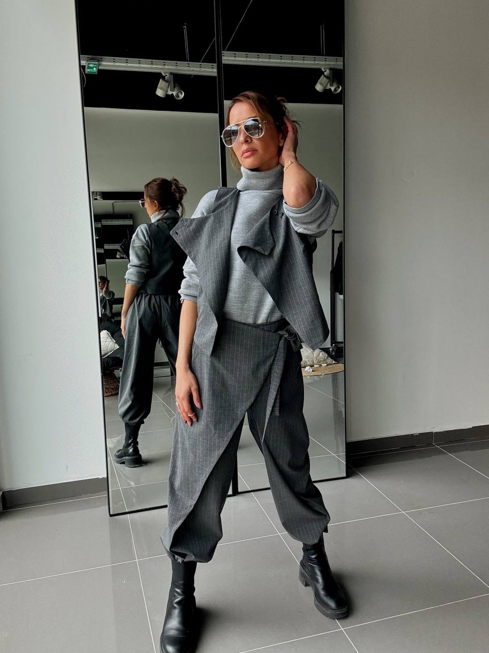 Ensemble Pantalon & Top Asymétrique – Coupe Tailleur Modernisée - Fenomen Paris