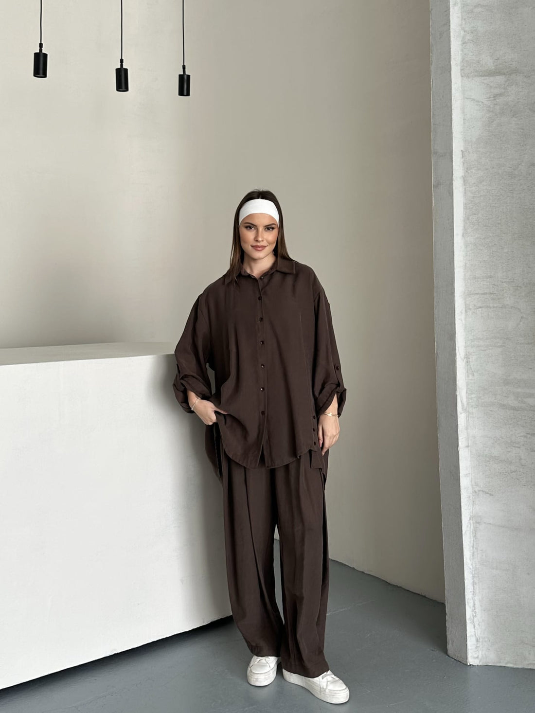 Ensemble Chemise & Pantalon - Taille Unique - KAKI OU MARRON