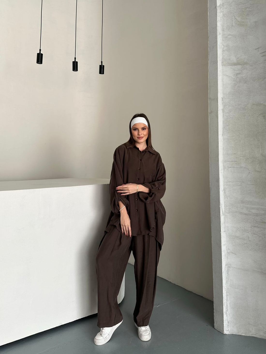 Ensemble Chemise & Pantalon - Taille Unique - KAKI OU MARRON