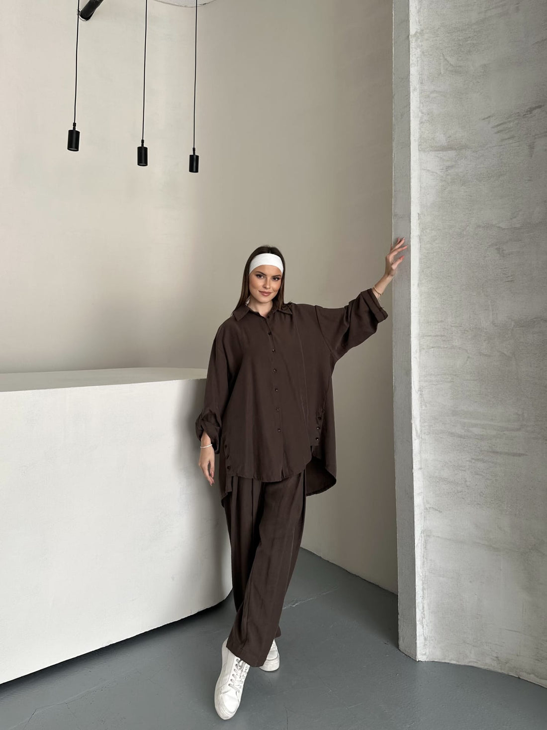 Ensemble Chemise & Pantalon - Taille Unique - KAKI OU MARRON