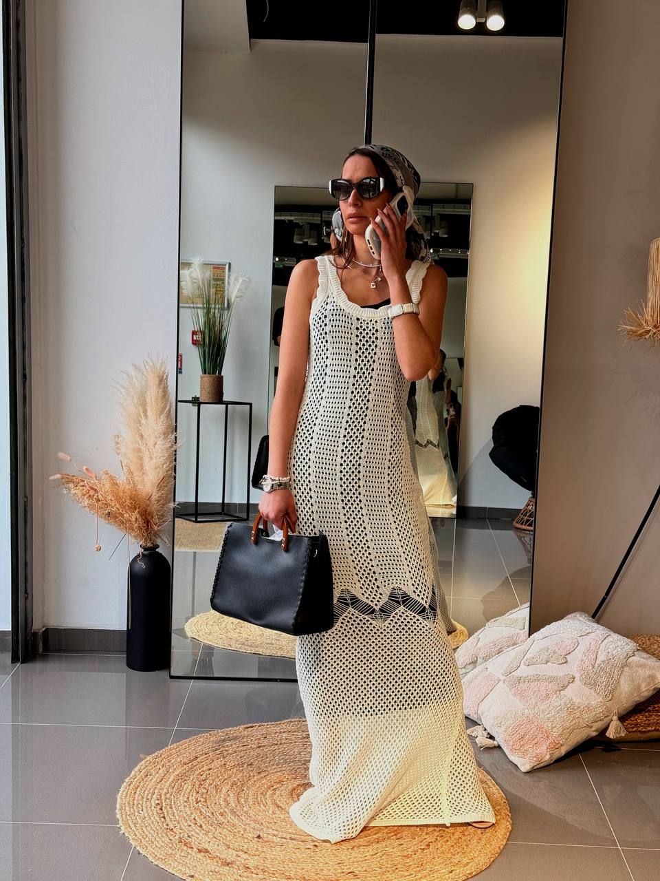 Robe plage en maille blanche – Style été bohème chic - Fenomen Paris