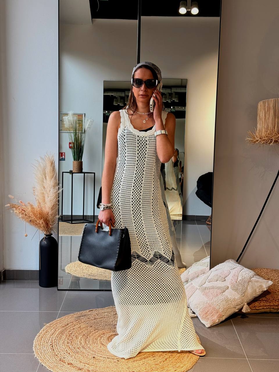 Robe plage en maille blanche – Style été bohème chic - Fenomen Paris