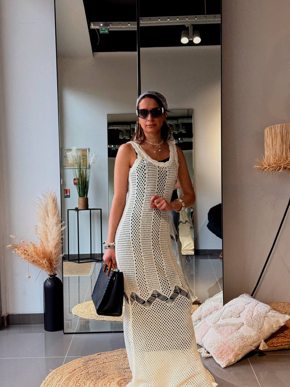 Robe plage en maille blanche – Style été bohème chic - Fenomen Paris