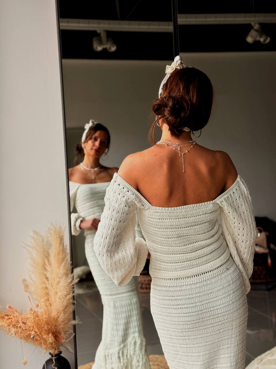 Ensemble en maille blanc – Look plage bohème chic femme - Fenomen Paris