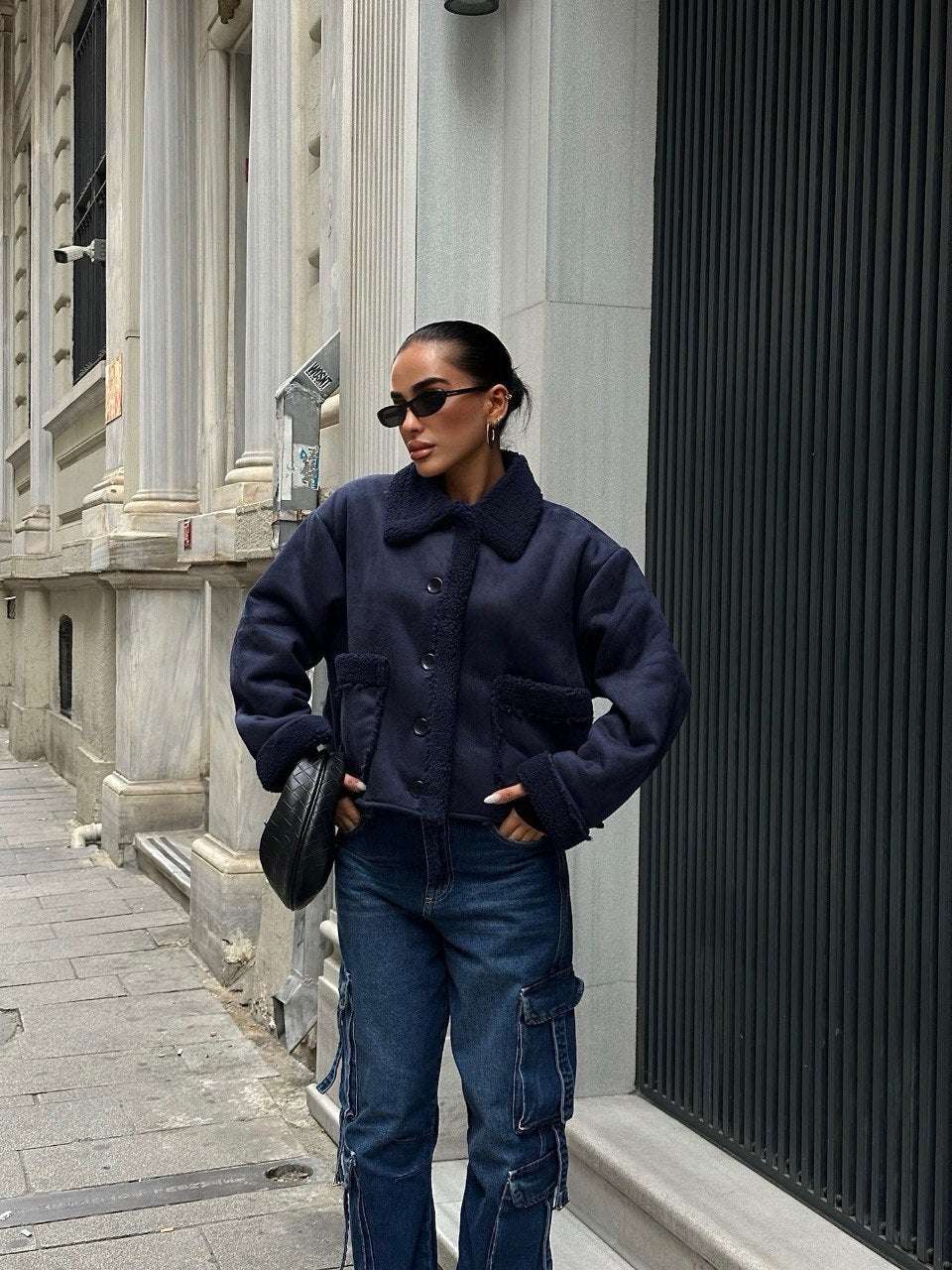 perfecto coupe oversize, poches cargo et doublure teddy 100% Polyester 
