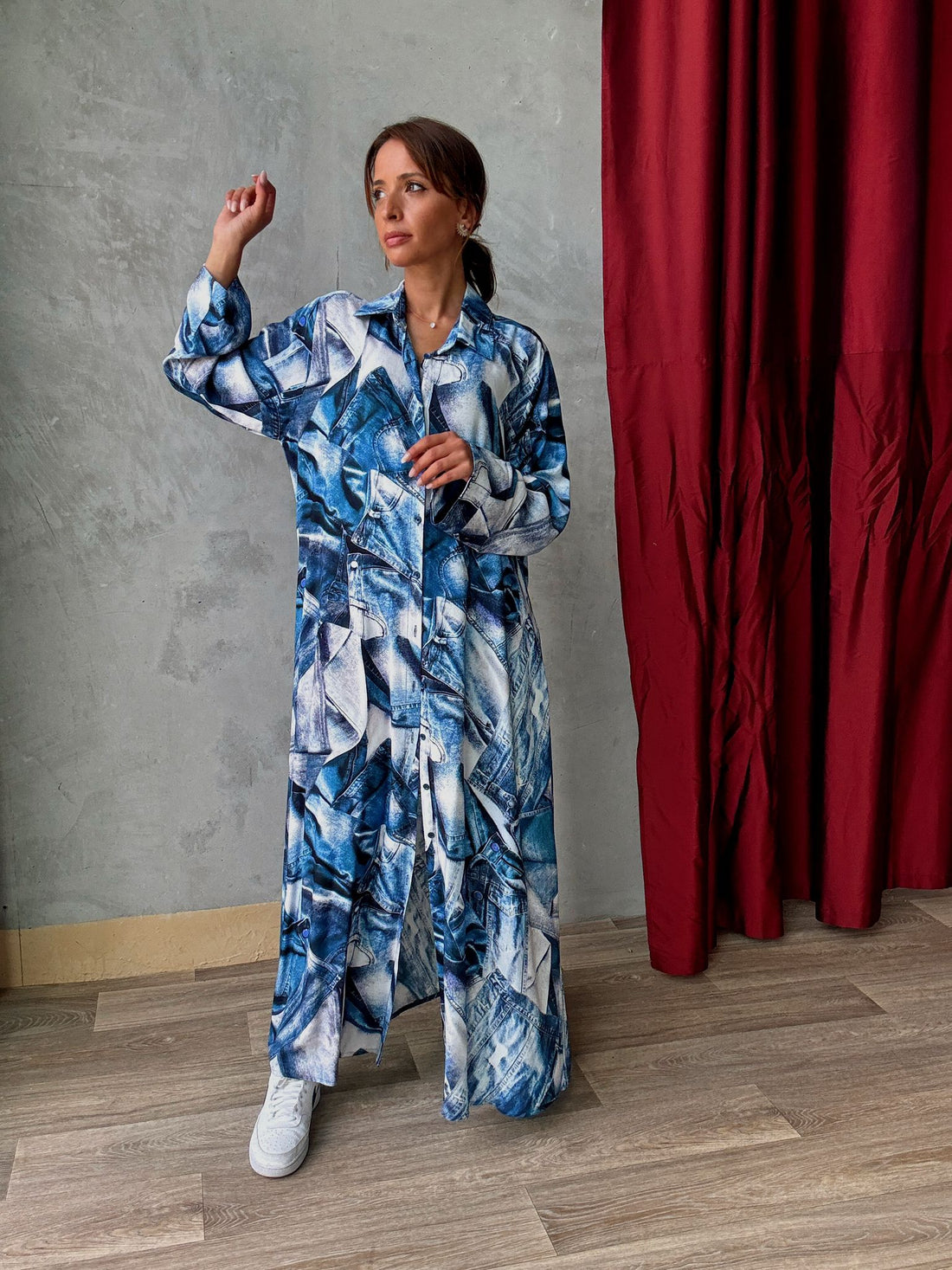 Tunique Chemise Longue "Denim Illusion" – Look Street & Ultra Tendance - ATN001-000-JEANS - Fenomen Paris