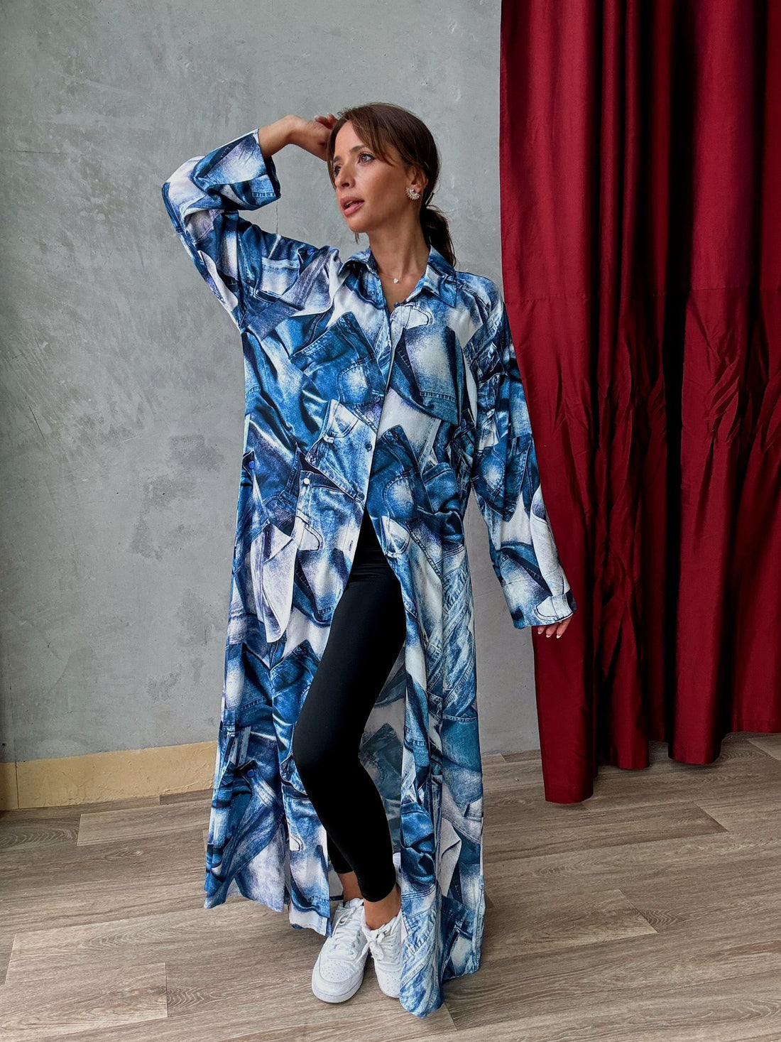 Tunique Chemise Longue "Denim Illusion" – Look Street & Ultra Tendance - ATN001-000-JEANS - Fenomen Paris