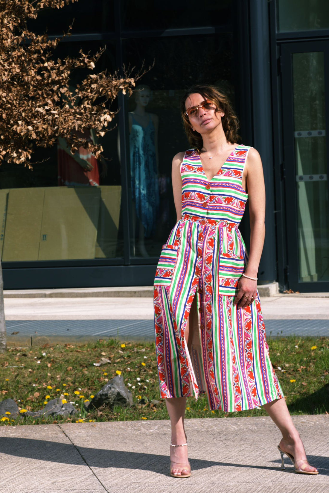 Robe longue bohème à motifs colorés | Ashilda by Fenomen Paris -AEL059-000-IMP - Fenomen Paris