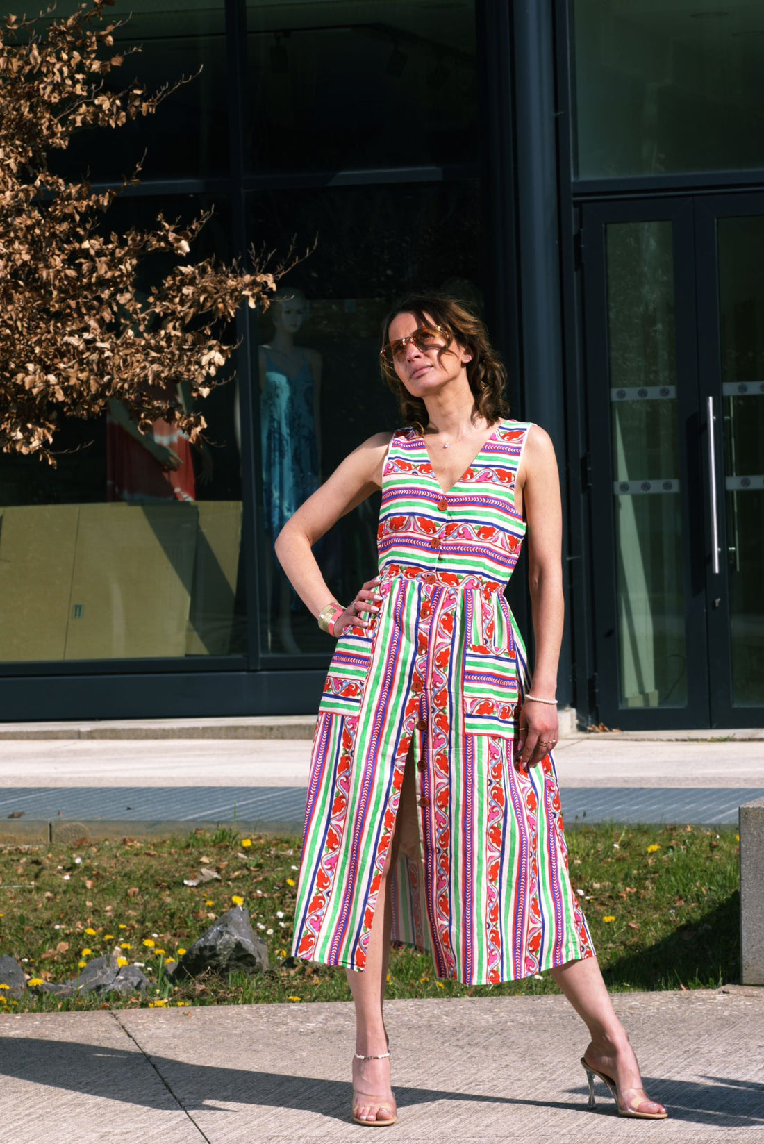 Robe longue bohème à motifs colorés | Ashilda by Fenomen Paris -AEL059-000-IMP - Fenomen Paris