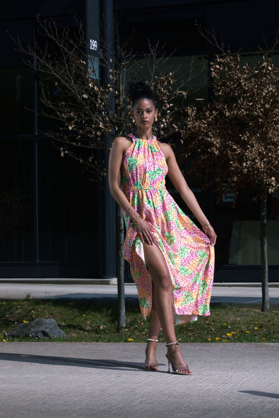 Robe à imprimé multicolore - AEL076-000-OR - Fenomen Paris