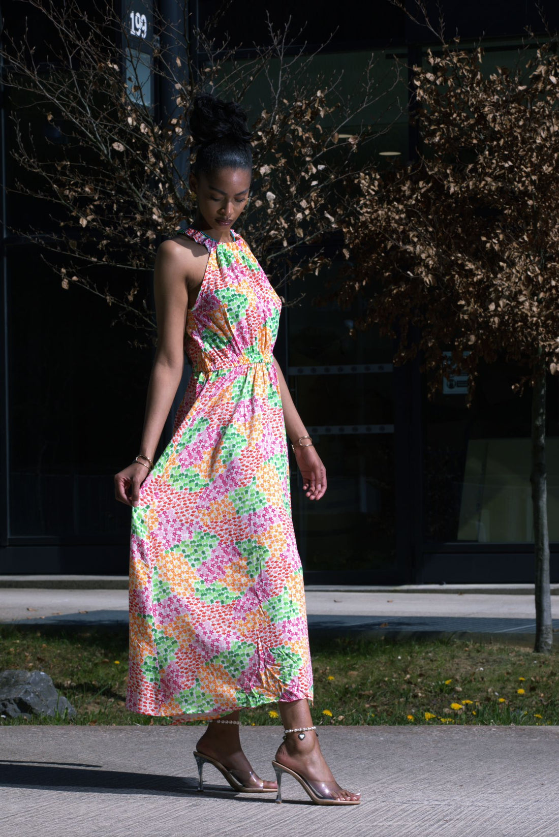 Robe à imprimé multicolore - AEL076-000-OR - Fenomen Paris