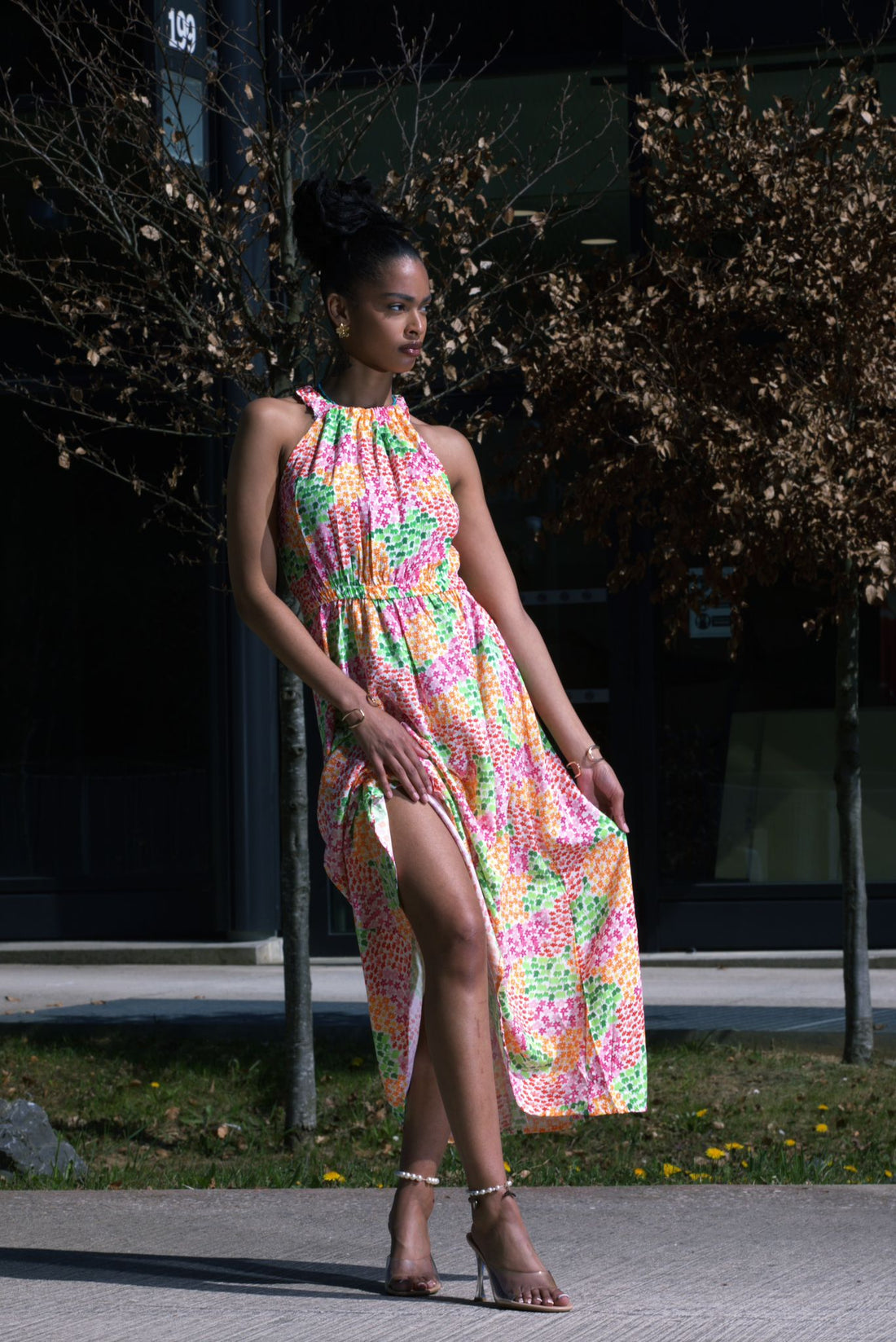 Robe à imprimé multicolore - AEL076-000-OR - Fenomen Paris