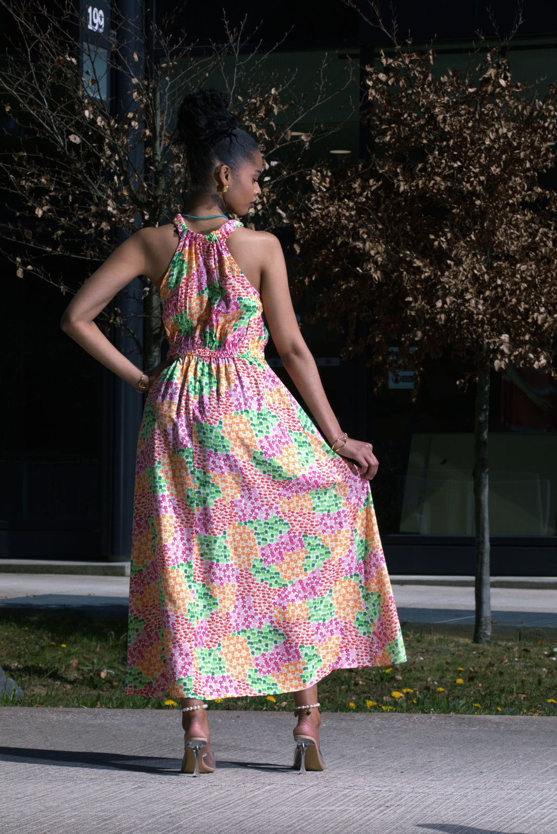 Robe à imprimé multicolore - AEL076-000-OR - Fenomen Paris