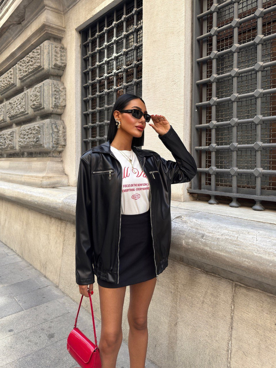 Veste Zippée Simili Cuir - Avec Doublure Et 4 Poches - Fenomen Paris