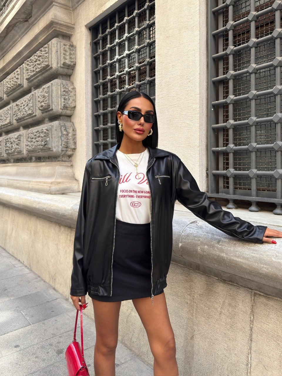 Veste Zippée Simili Cuir - Avec Doublure Et 4 Poches - Fenomen Paris