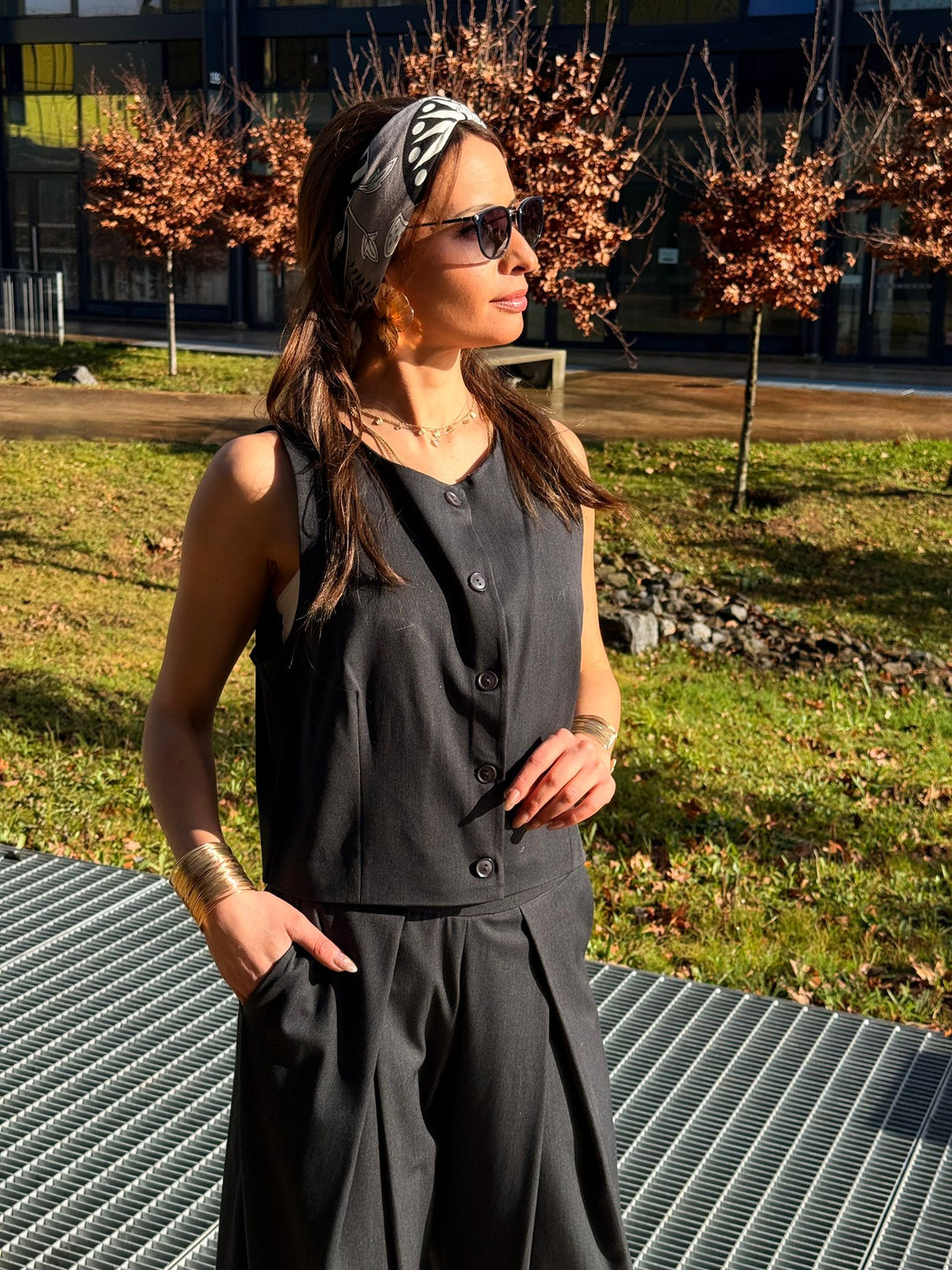 Ensemble 2 pièces – Haut sans manches & Pantalon large