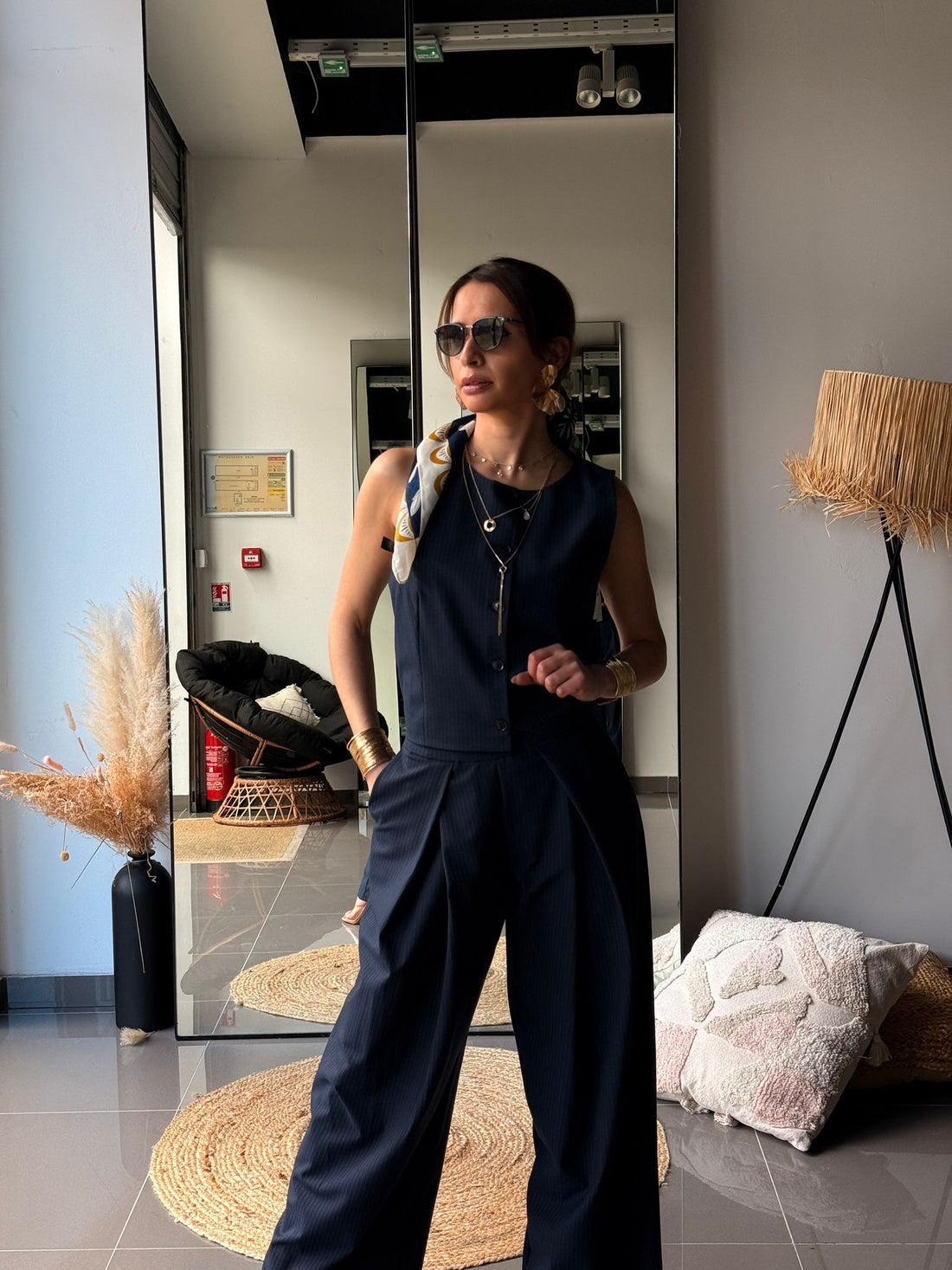 Ensemble 2 pièces – Haut sans manches & Pantalon large