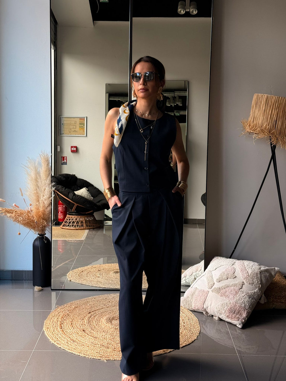 Ensemble 2 pièces – Haut sans manches & Pantalon large