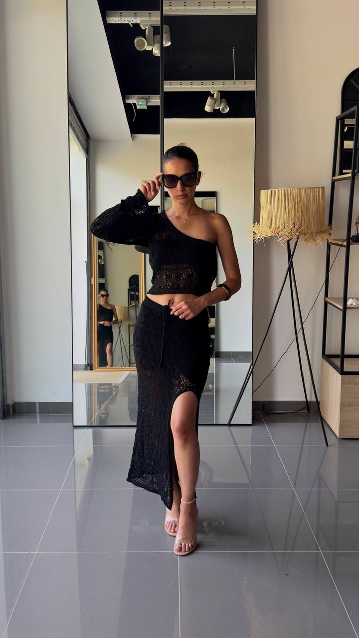 Ensemble Élégant Top & Jupe Longue en Maille - Fenomen Paris