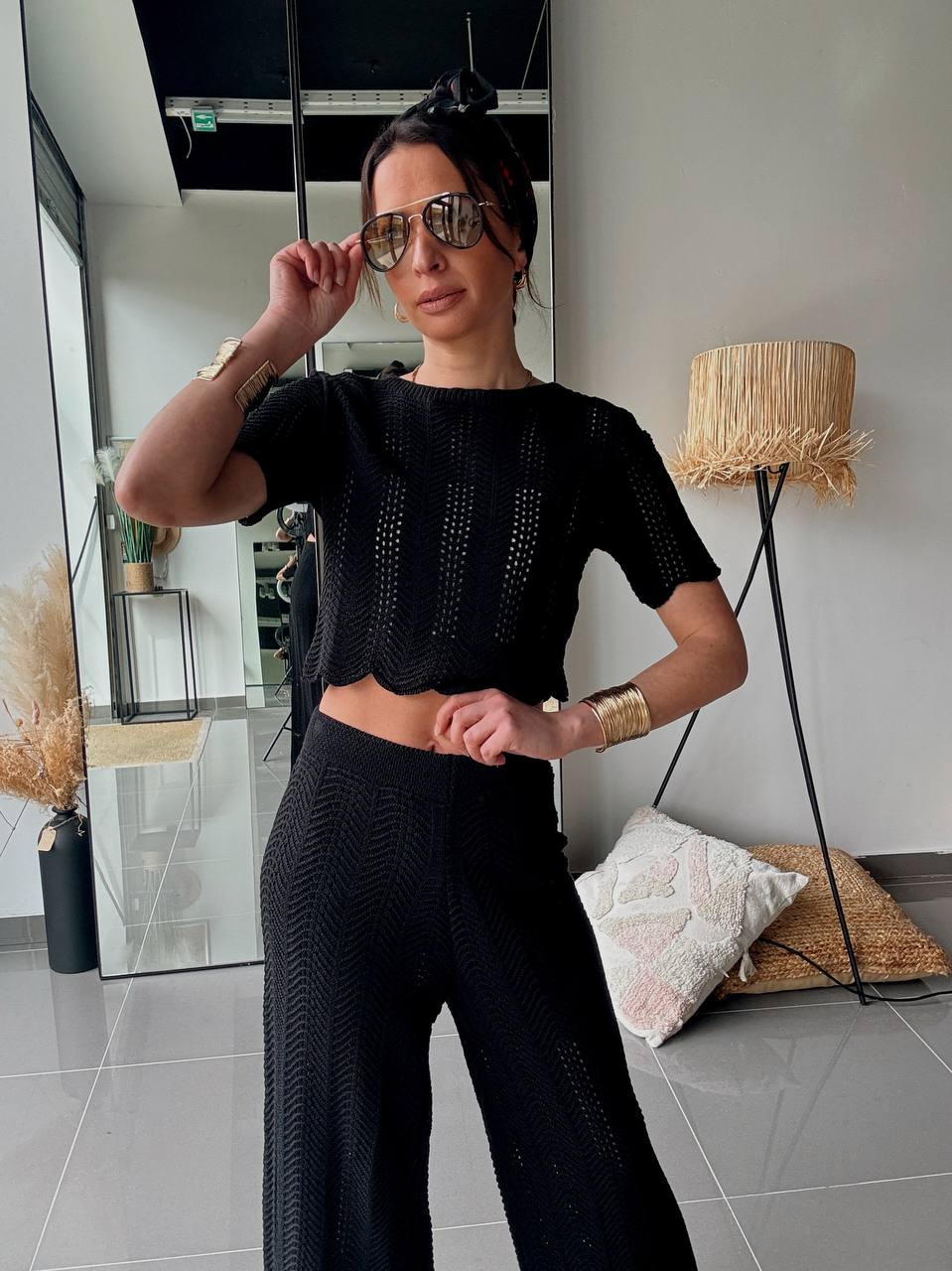 Ensemble maille ajourée 2 pièces – Look minimaliste & tendance - Fenomen Paris
