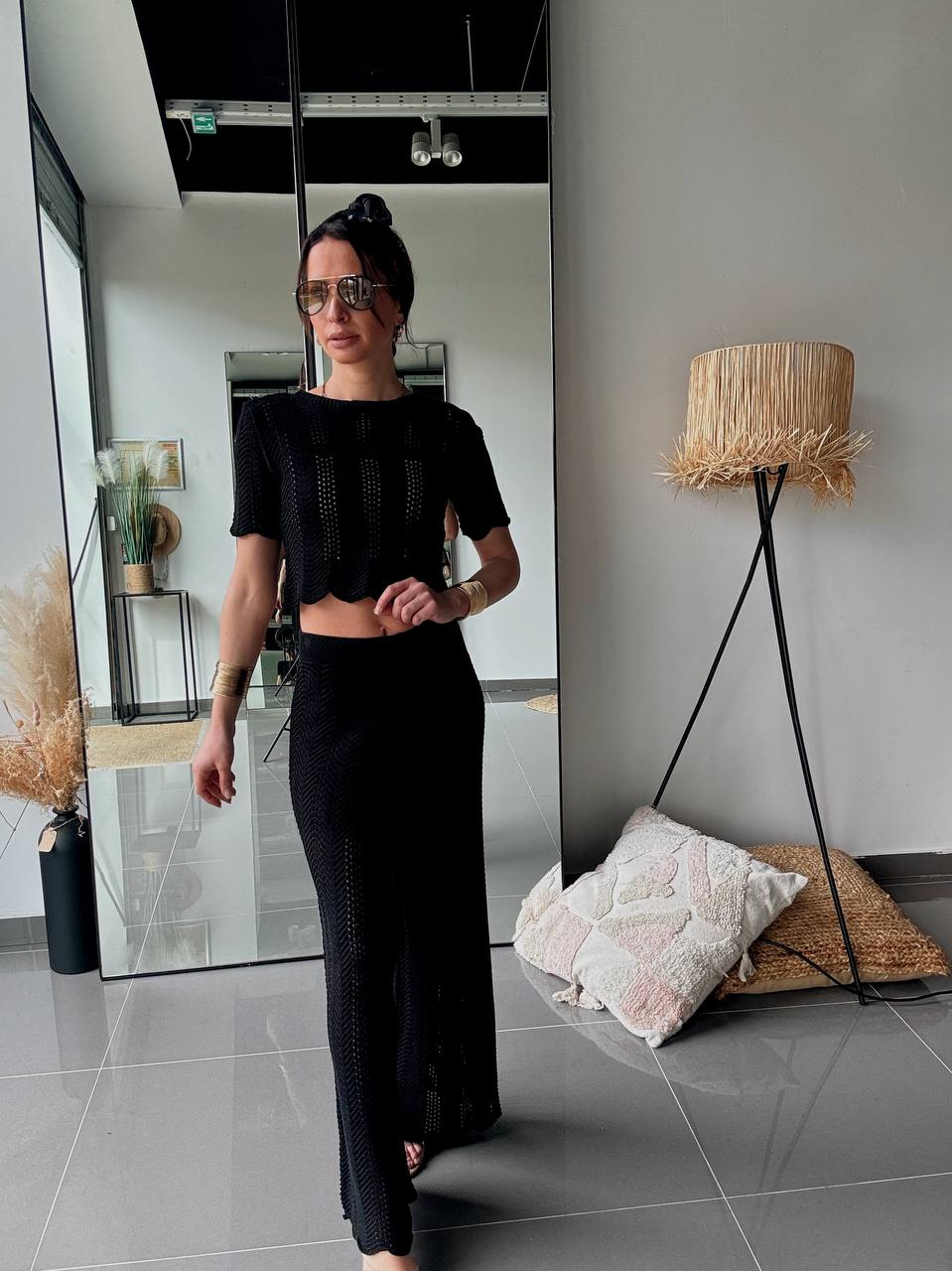 Ensemble maille ajourée 2 pièces – Look minimaliste & tendance - Fenomen Paris