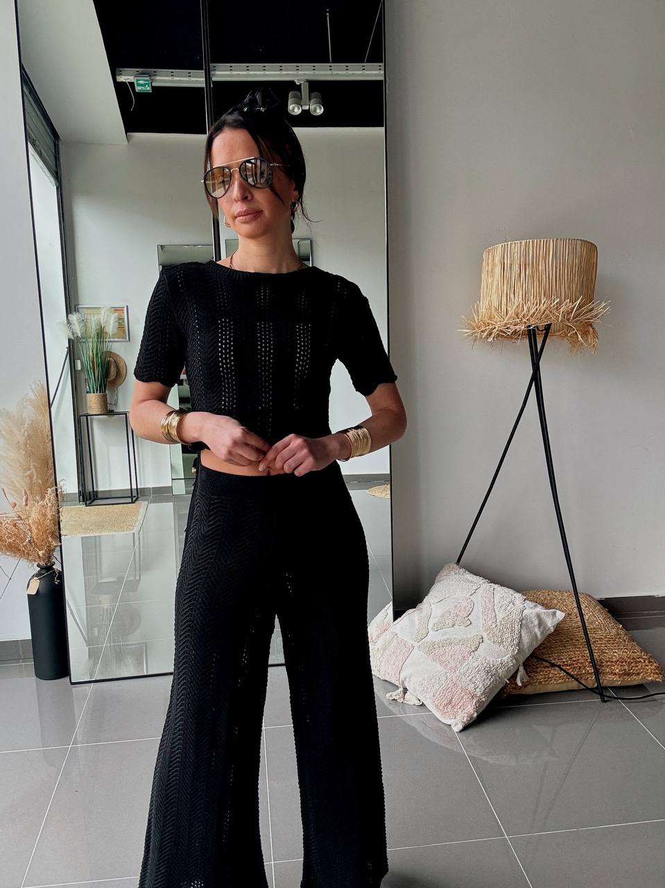 Ensemble maille ajourée 2 pièces – Look minimaliste & tendance - Fenomen Paris