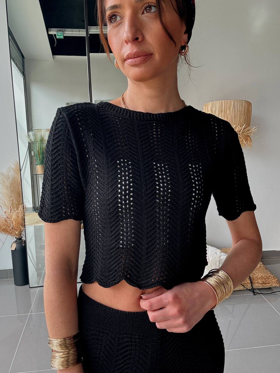 Ensemble maille ajourée 2 pièces – Look minimaliste & tendance - Fenomen Paris