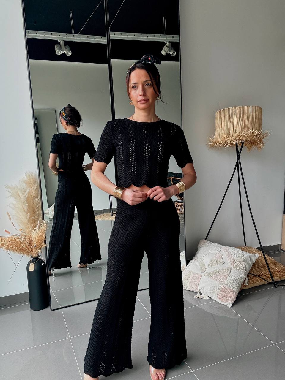 Ensemble maille ajourée 2 pièces – Look minimaliste & tendance - Fenomen Paris