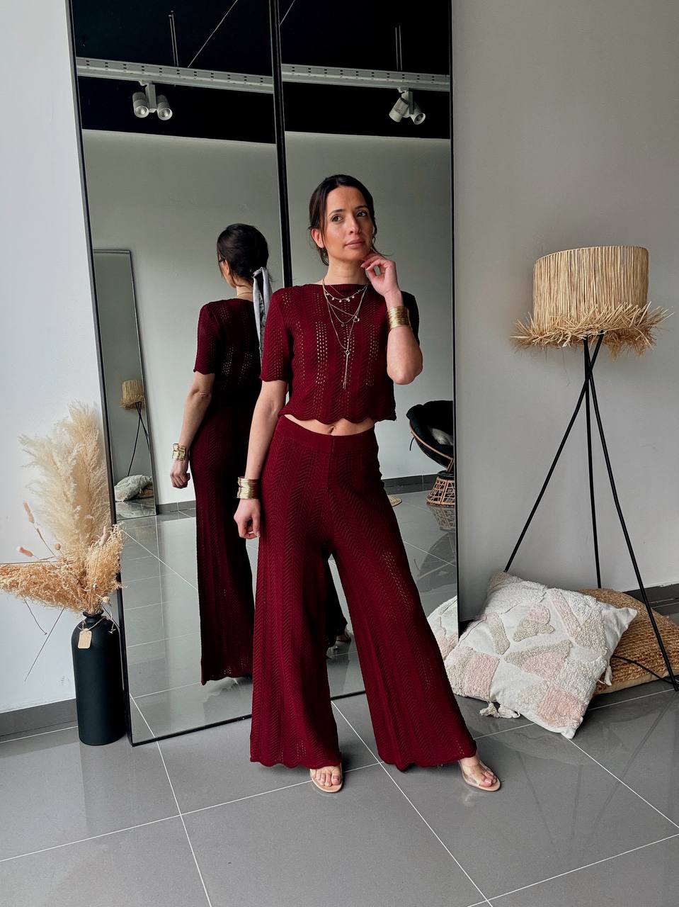 Ensemble maille ajourée 2 pièces – Look minimaliste & tendance - Fenomen Paris