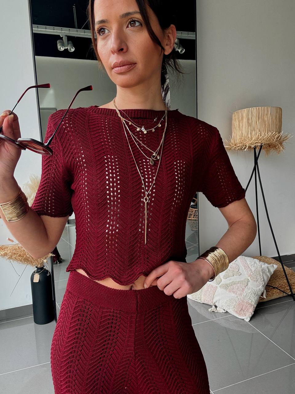 Ensemble maille ajourée 2 pièces – Look minimaliste & tendance - Fenomen Paris