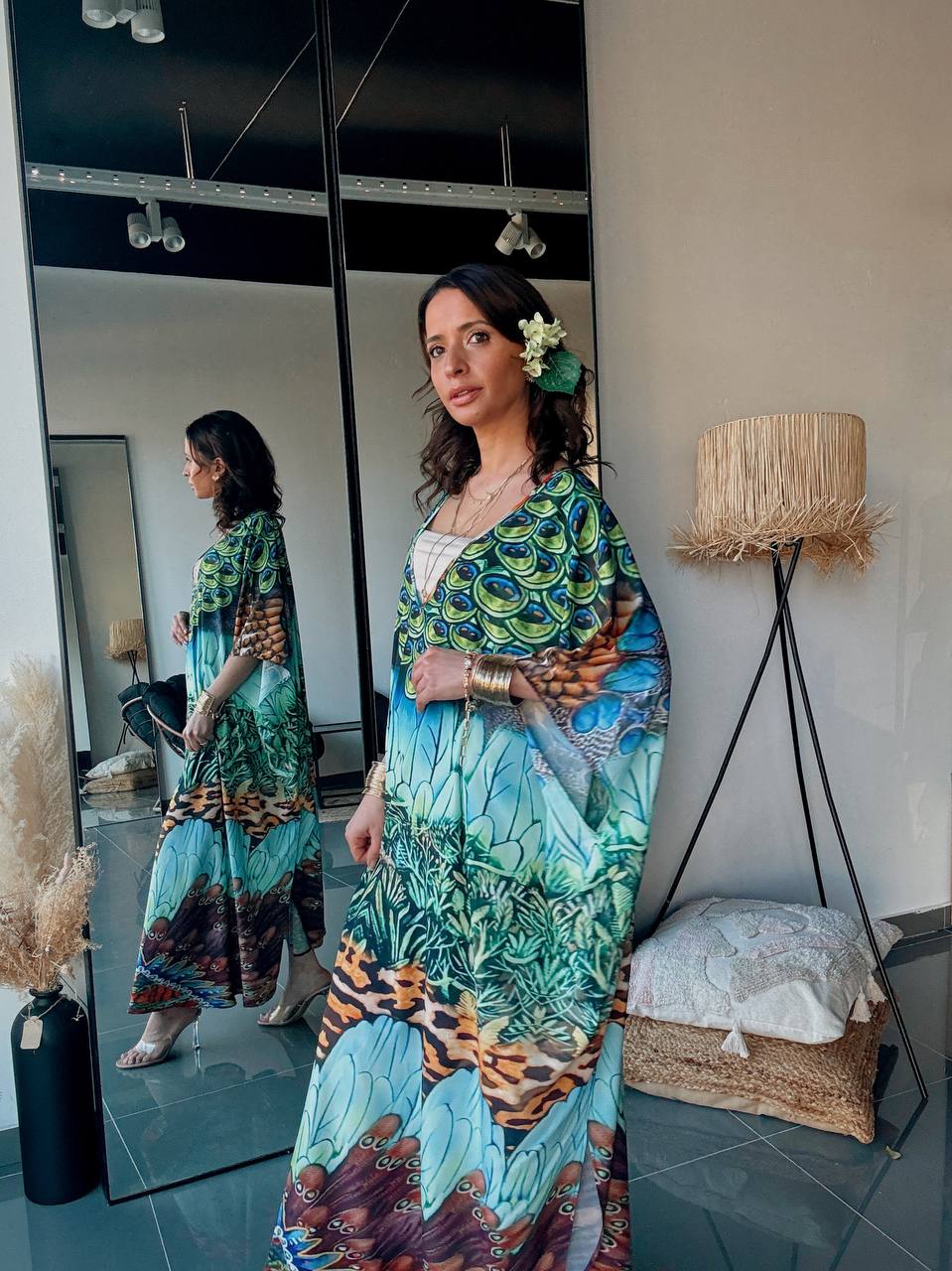 Robe Longue Bohème Verte