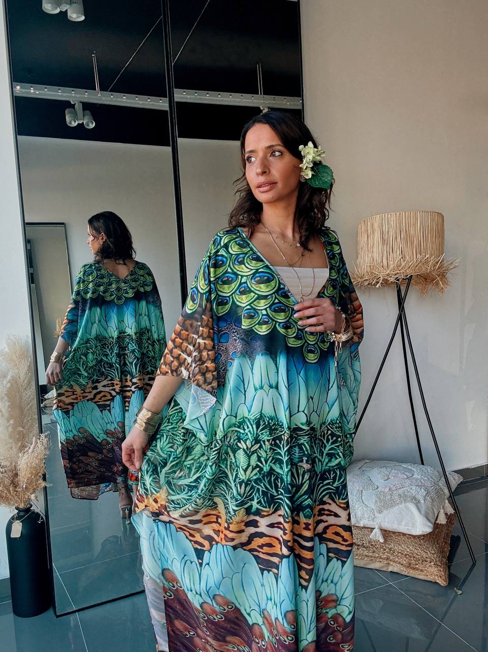 Robe Longue Bohème Verte